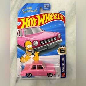 HOT WHEELS, 2026 The Simpsons Homer Pink Sedan Screen Time, New in Box